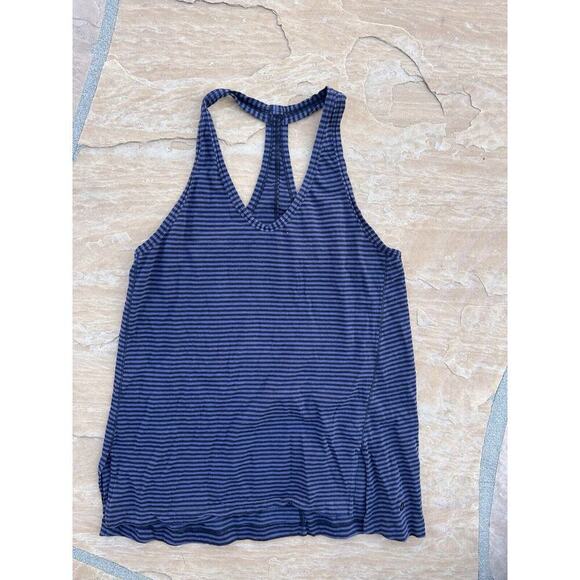 Lululemon Size M L See Measurements Dark Striped Long Racerback Tank Top MF - Picture 1 of 6